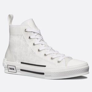 B23 League High-Top Sneaker White and Navy Blue Dior Oblique Canvas